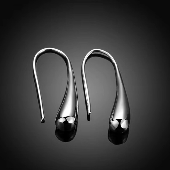- 925 Silver Simple Water Drop Luxury Earrings Womens Fine Jewelry Real 87$
